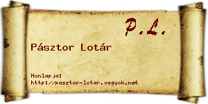 Pásztor Lotár névjegykártya